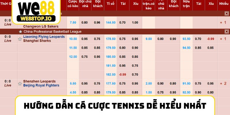 Hướng dẫn cá cược tennis dễ hiểu nhất