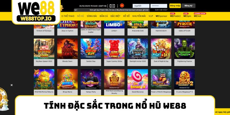 Tính đặc sắc trong Nổ hũ We88